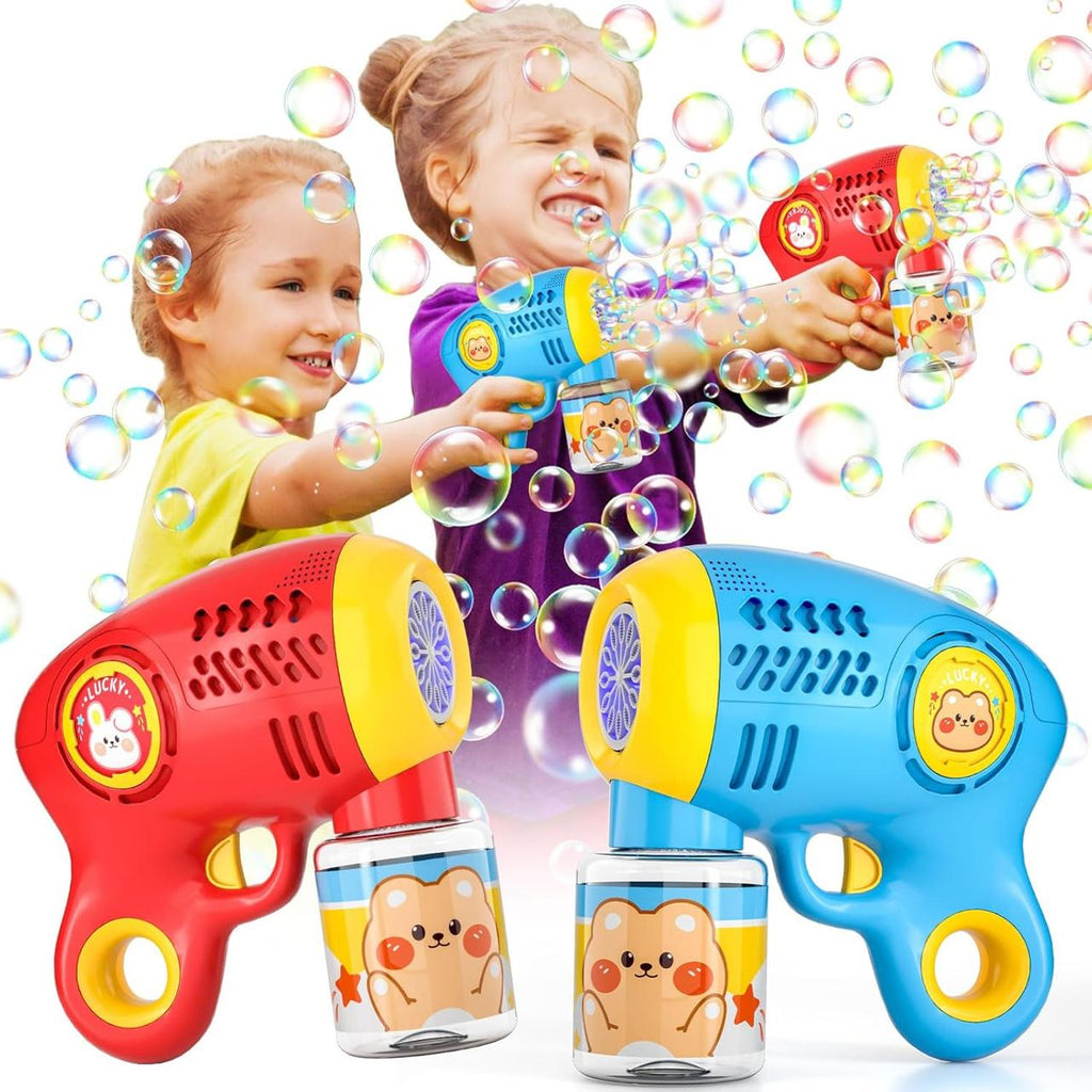 Ducky Bubble Gun Set with 2 Bubble Solution Bottles – Yellow