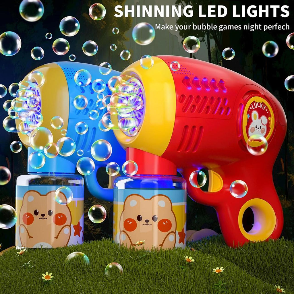 Ducky Bubble Gun Set with 2 Bubble Solution Bottles – Yellow