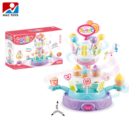 Electro-Mania sweet rotating platform toy set | Electric Rotating Candy Shop Toy Set for Children