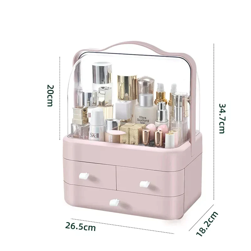 Capacity Cosmetic Organizer with Dustproof Lid
