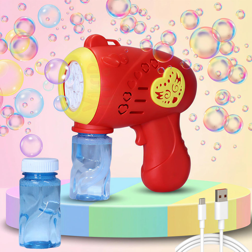 Ducky Bubble Gun Set with 2 Bubble Solution Bottles – Yellow