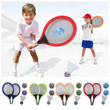Junior Pro Outdoor Racket Set with Soft Ball and Shuttlecock