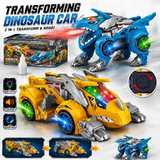 Transforming Dinosaur Car Toys 2 in 1 Automatic Deformation