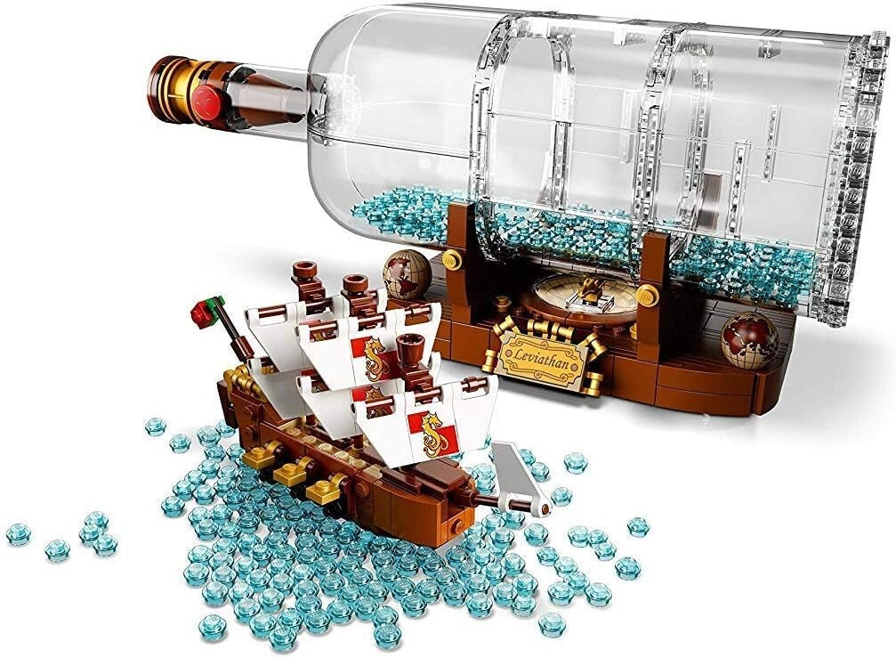 Leviathan Ship in a Bottle Construction Building Blocks Toy Set (962 Pieces) – Premium Collection by Electro-Mania